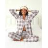 Ekouaer Women’s Pajama Sets Soft Button Down Pj Sets 2 piece Long Sleeve and Pants Loungewear Set S-XXL(Light Pink Plaid)