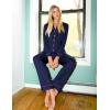 Ekouaer Women’s Pajama Sets Soft Button Down Pj Sets 2 piece Long Sleeve and Pants Loungewear Set S-XXL(Navy Blue)