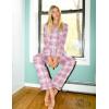 Ekouaer Women’s Pajama Sets Soft Button Down Pj Sets 2 piece Long Sleeve and Pants Loungewear Set S-XXL(Pink White Plaid)