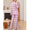 Ekouaer Women’s Pajama Sets Soft Button Down Pj Sets 2 piece Long Sleeve and Pants Loungewear Set S-XXL(Pink White Plaid)