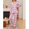 Ekouaer Women’s Pajama Sets Soft Button Down Pj Sets 2 piece Long Sleeve and Pants Loungewear Set S-XXL(Pink White Plaid)
