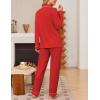 Ekouaer Women’s Pajama Sets Soft Button Down Pj Sets 2 piece Long Sleeve and Pants Loungewear Set S-XXL(Red)