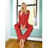 Ekouaer Women’s Pajama Sets Soft Button Down Pj Sets 2 piece Long Sleeve and Pants Loungewear Set S-XXL(Red)