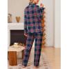 Ekouaer Women’s Pajama Sets Soft Button Down Pj Sets 2 piece Long Sleeve and Pants Loungewear Set S-XXL(Red Blue Plaid)