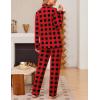 Ekouaer Women’s Pajama Sets Soft Button Down Pj Sets 2 piece Long Sleeve and Pants Loungewear Set S-XXL(Red Plaid)