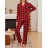 Ekouaer Women’s Pajama Sets Soft Button Down Pj Sets 2 piece Long Sleeve and Pants Loungewear Set S-XXL(Red Plaid)