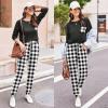Ekouaer Womens Pajamas Set Long Sleeve Christmas PJ Sets Soft Lounge Set for Women Sleepwear Joggers with Pockets(Black Plaid)