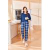 Ekouaer Womens Pajamas Set Long Sleeve Christmas PJ Sets Soft Lounge Set for Women Sleepwear Joggers with Pockets(Blue Plaid)
