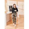 Ekouaer Womens Pajamas Set Long Sleeve Christmas PJ Sets Soft Lounge Set for Women Sleepwear Joggers with Pockets(Brown Plaid)
