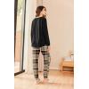 Ekouaer Womens Pajamas Set Long Sleeve Christmas PJ Sets Soft Lounge Set for Women Sleepwear Joggers with Pockets(Brown Plaid)