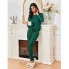 Ekouaer Womens Pajamas Set Long Sleeve Christmas PJ Sets Soft Lounge Set for Women Sleepwear Joggers with Pockets(Dark Green Plaid)