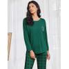 Ekouaer Womens Pajamas Set Long Sleeve Christmas PJ Sets Soft Lounge Set for Women Sleepwear Joggers with Pockets(Dark Green Plaid)