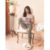 Ekouaer Womens Pajamas Set Long Sleeve Christmas PJ Sets Soft Lounge Set for Women Sleepwear Joggers with Pockets(Dark Pink & Leopard)