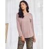 Ekouaer Womens Pajamas Set Long Sleeve Christmas PJ Sets Soft Lounge Set for Women Sleepwear Joggers with Pockets(Dark Pink & Leopard)