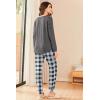 Ekouaer Womens Pajamas Set Long Sleeve Christmas PJ Sets Soft Lounge Set for Women Sleepwear Joggers with Pockets(Gray Plaid)
