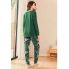Ekouaer Womens Pajamas Set Long Sleeve Christmas PJ Sets Soft Lounge Set for Women Sleepwear Joggers with Pockets(Green)