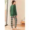 Ekouaer Womens Pajamas Set Long Sleeve Christmas PJ Sets Soft Lounge Set for Women Sleepwear Joggers with Pockets(Green Plaid)