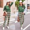 Ekouaer Womens Pajamas Set Long Sleeve Christmas PJ Sets Soft Lounge Set for Women Sleepwear Joggers with Pockets(Green Plaid)