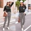 Ekouaer Womens Pajamas Set Long Sleeve Christmas PJ Sets Soft Lounge Set for Women Sleepwear Joggers with Pockets(Leopard)