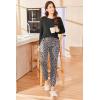 Ekouaer Womens Pajamas Set Long Sleeve Christmas PJ Sets Soft Lounge Set for Women Sleepwear Joggers with Pockets(Leopard)