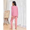 Ekouaer Womens Pajamas Set Long Sleeve Christmas PJ Sets Soft Lounge Set for Women Sleepwear Joggers with Pockets(Light Pink Plaid)