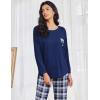 Ekouaer Womens Pajamas Set Long Sleeve Christmas PJ Sets Soft Lounge Set for Women Sleepwear Joggers with Pockets(Navy Blue Plaid)