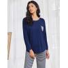 Ekouaer Womens Pajamas Set Long Sleeve Christmas PJ Sets Soft Lounge Set for Women Sleepwear Joggers with Pockets(Navy Blue Striped)