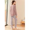 Ekouaer Womens Pajamas Set Long Sleeve Christmas PJ Sets Soft Lounge Set for Women Sleepwear Joggers with Pockets(Pink Plaid)