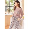 Ekouaer Womens Pajamas Set Long Sleeve Christmas PJ Sets Soft Lounge Set for Women Sleepwear Joggers with Pockets(Pink Plaid)