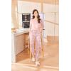 Ekouaer Womens Pajamas Set Long Sleeve Christmas PJ Sets Soft Lounge Set for Women Sleepwear Joggers with Pockets(Pink Striped)