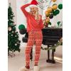 Ekouaer Womens Pajamas Set Long Sleeve Christmas PJ Sets Soft Lounge Set for Women Sleepwear Joggers with Pockets(Red Elk)