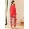 Ekouaer Womens Pajamas Set Long Sleeve Christmas PJ Sets Soft Lounge Set for Women Sleepwear Joggers with Pockets(Red Elk)