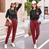 Ekouaer Womens Pajamas Set Long Sleeve Christmas PJ Sets Soft Lounge Set for Women Sleepwear Joggers with Pockets(Red Plaid)