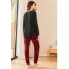Ekouaer Womens Pajamas Set Long Sleeve Christmas PJ Sets Soft Lounge Set for Women Sleepwear Joggers with Pockets(Red Plaid)