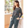 Ekouaer Womens Pajamas Set Long Sleeve Christmas PJ Sets Soft Lounge Set for Women Sleepwear Joggers with Pockets(Stars)