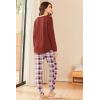 Ekouaer Womens Pajamas Set Long Sleeve Christmas PJ Sets Soft Lounge Set for Women Sleepwear Joggers with Pockets(Wine Red Plaid)