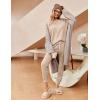 Ekouaer Womens Pajamas Set Ribbed Knit Long Sleeve Pullover Top Jogger Pants Set 2 Piece Lounge Set Sleepwear Tracksuit S-XXL(Apricot)