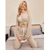 Ekouaer Womens Pajamas Set Ribbed Knit Long Sleeve Pullover Top Jogger Pants Set 2 Piece Lounge Set Sleepwear Tracksuit S-XXL(Apricot)