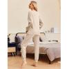 Ekouaer Womens Pajamas Set Ribbed Knit Long Sleeve Pullover Top Jogger Pants Set 2 Piece Lounge Set Sleepwear Tracksuit S-XXL(Apricot)
