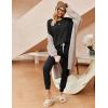 Ekouaer Womens Pajamas Set Ribbed Knit Long Sleeve Pullover Top Jogger Pants Set 2 Piece Lounge Set Sleepwear Tracksuit S-XXL(Black)