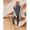 Ekouaer Womens Pajamas Set Ribbed Knit Long Sleeve Pullover Top Jogger Pants Set 2 Piece Lounge Set Sleepwear Tracksuit S-XXL(Dark Grey)