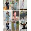 Ekouaer Womens Pajamas Set Ribbed Knit Long Sleeve Pullover Top Jogger Pants Set 2 Piece Lounge Set Sleepwear Tracksuit S-XXL(Grey Purple)