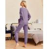 Ekouaer Womens Pajamas Set Ribbed Knit Long Sleeve Pullover Top Jogger Pants Set 2 Piece Lounge Set Sleepwear Tracksuit S-XXL(Grey Purple)
