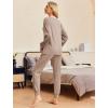 Ekouaer Womens Pajamas Set Ribbed Knit Long Sleeve Pullover Top Jogger Pants Set 2 Piece Lounge Set Sleepwear Tracksuit S-XXL(Khaki)