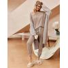 Ekouaer Womens Pajamas Set Ribbed Knit Long Sleeve Pullover Top Jogger Pants Set 2 Piece Lounge Set Sleepwear Tracksuit S-XXL(Khaki)