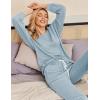 Ekouaer Womens Pajamas Set Ribbed Knit Long Sleeve Pullover Top Jogger Pants Set 2 Piece Lounge Set Sleepwear Tracksuit S-XXL(Light Blue)