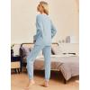 Ekouaer Womens Pajamas Set Ribbed Knit Long Sleeve Pullover Top Jogger Pants Set 2 Piece Lounge Set Sleepwear Tracksuit S-XXL(Light Blue)