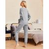 Ekouaer Womens Pajamas Set Ribbed Knit Long Sleeve Pullover Top Jogger Pants Set 2 Piece Lounge Set Sleepwear Tracksuit S-XXL(Light Grey)