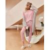 Ekouaer Womens Pajamas Set Ribbed Knit Long Sleeve Pullover Top Jogger Pants Set 2 Piece Lounge Set Sleepwear Tracksuit S-XXL(Light Pink)