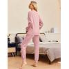 Ekouaer Womens Pajamas Set Ribbed Knit Long Sleeve Pullover Top Jogger Pants Set 2 Piece Lounge Set Sleepwear Tracksuit S-XXL(Light Pink)